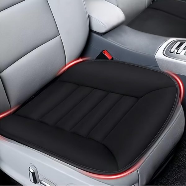 Car Seat Cushion Pad 1.2" Thick Comfort Seat Protector for Car Driver Seat Office Chair Home Use Memory Foam Seat Cushion with Non Slip Bottom, 20'' x 18.5'', Black