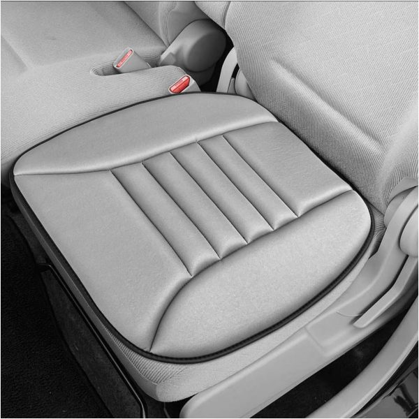 Car Seat Cushion, 1.2" Thick Comfort Memory Foam Auto Seat Pad with Non Slip Bottom, Breathable Driver Seats Pillow Pressure Relief Chair Cushion for Vehicle Office Home (Gray)